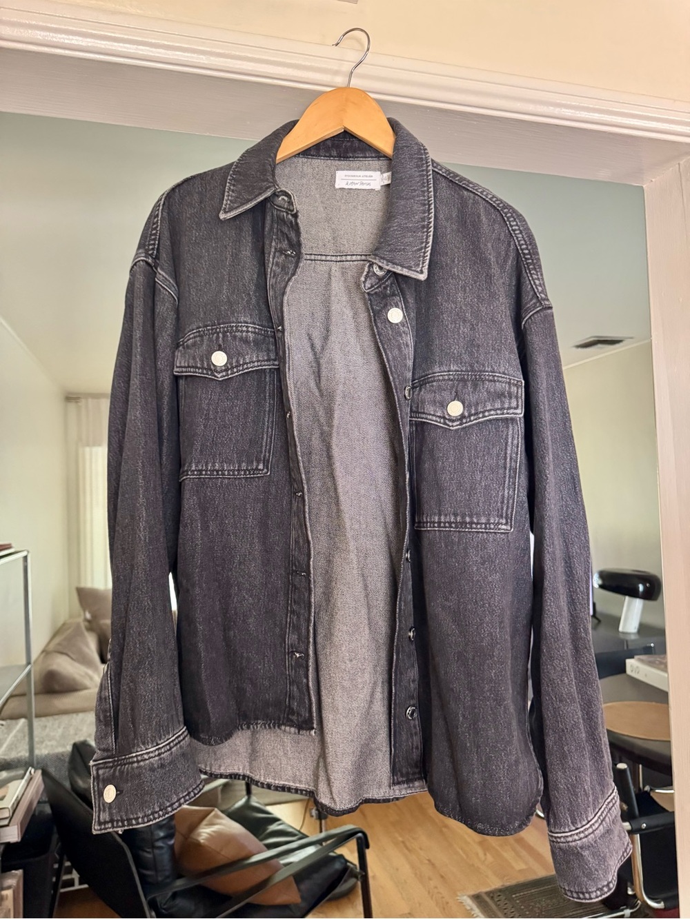 & Other Stories Washed Black Denim Shirt